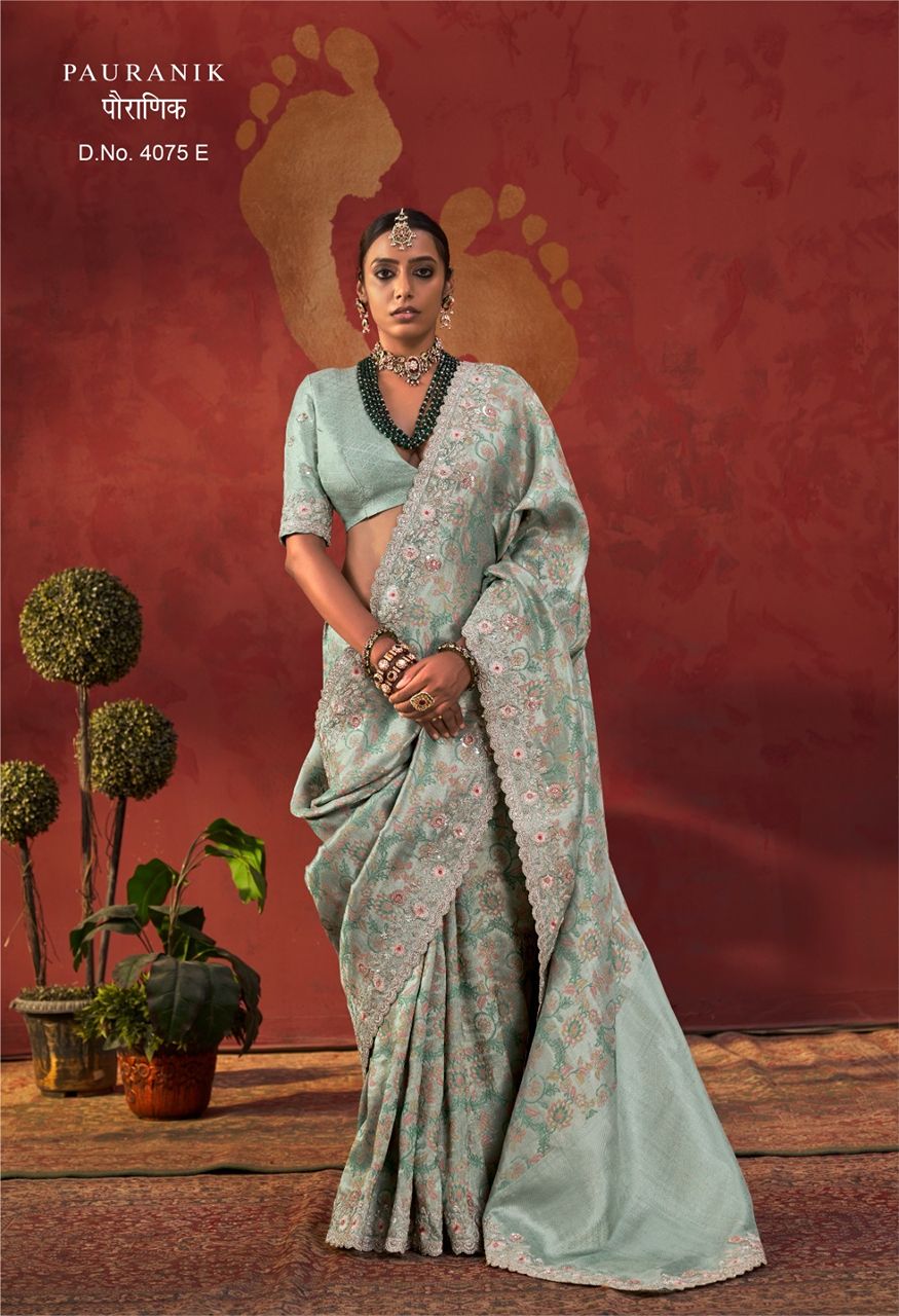 Manjulla Fashion Pauranik Saree Catalog — Singles, Vardan Ethnic wholesale from Surat — Photo 2