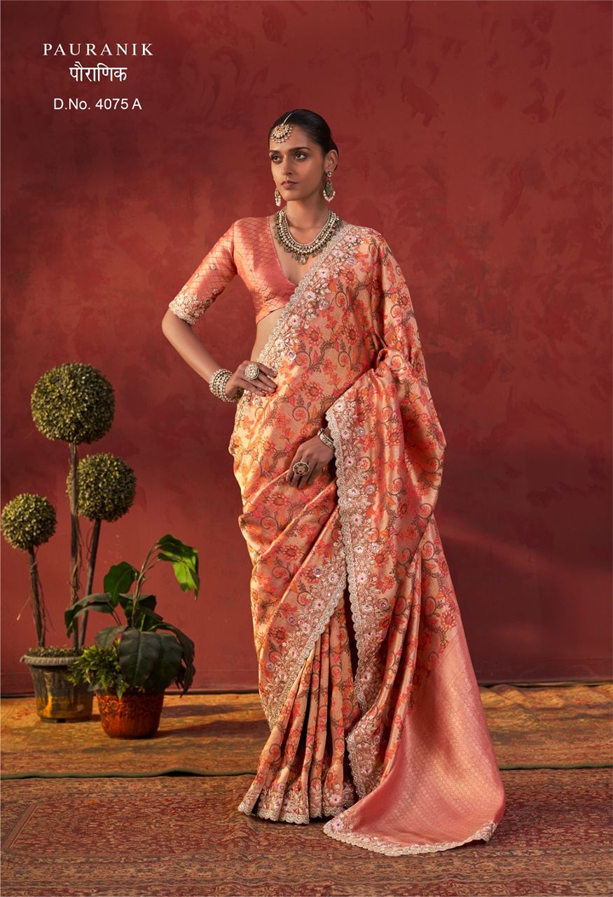 Manjulla Fashion Pauranik Saree Catalog — Singles, Vardan Ethnic wholesale from Surat — Photo 3