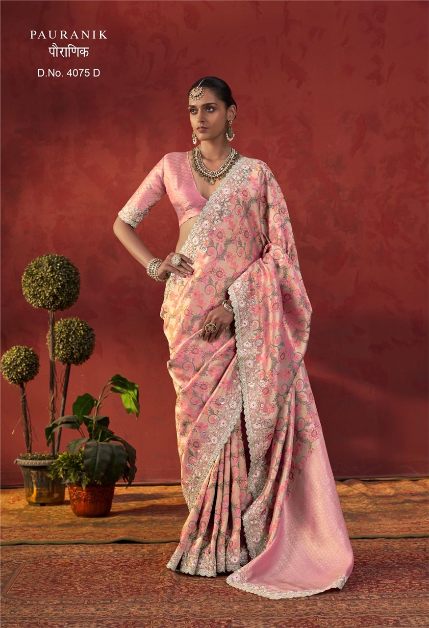 Manjulla Fashion Pauranik Saree Catalog — Singles, Vardan Ethnic wholesale from Surat — Photo 5