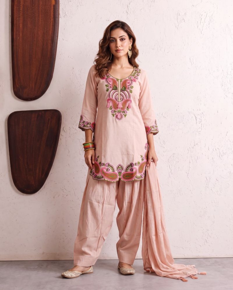 Naisha K 1234 Mul Chanderi Embroidered Farshi Salwar Kameez Catalog — Wholesale Kurtis, Vardan Ethnic wholesale from Surat — Photo 2