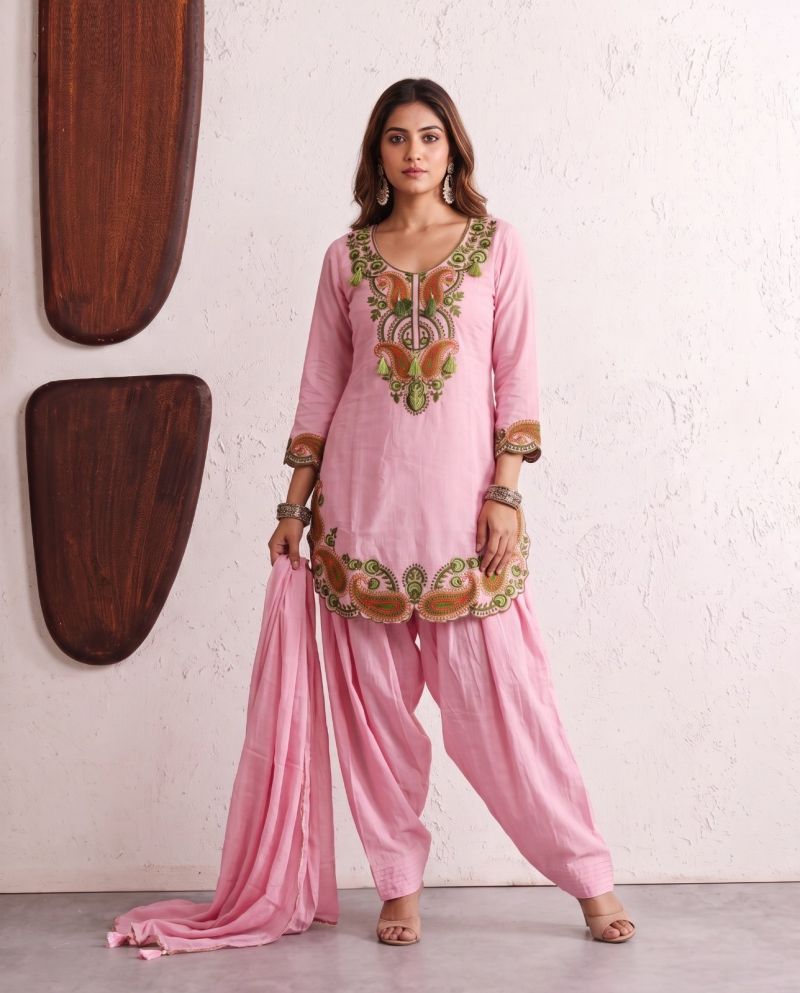 Naisha K 1234 Mul Chanderi Embroidered Farshi Salwar Kameez Catalog — Wholesale Kurtis, Vardan Ethnic wholesale from Surat — Photo 5