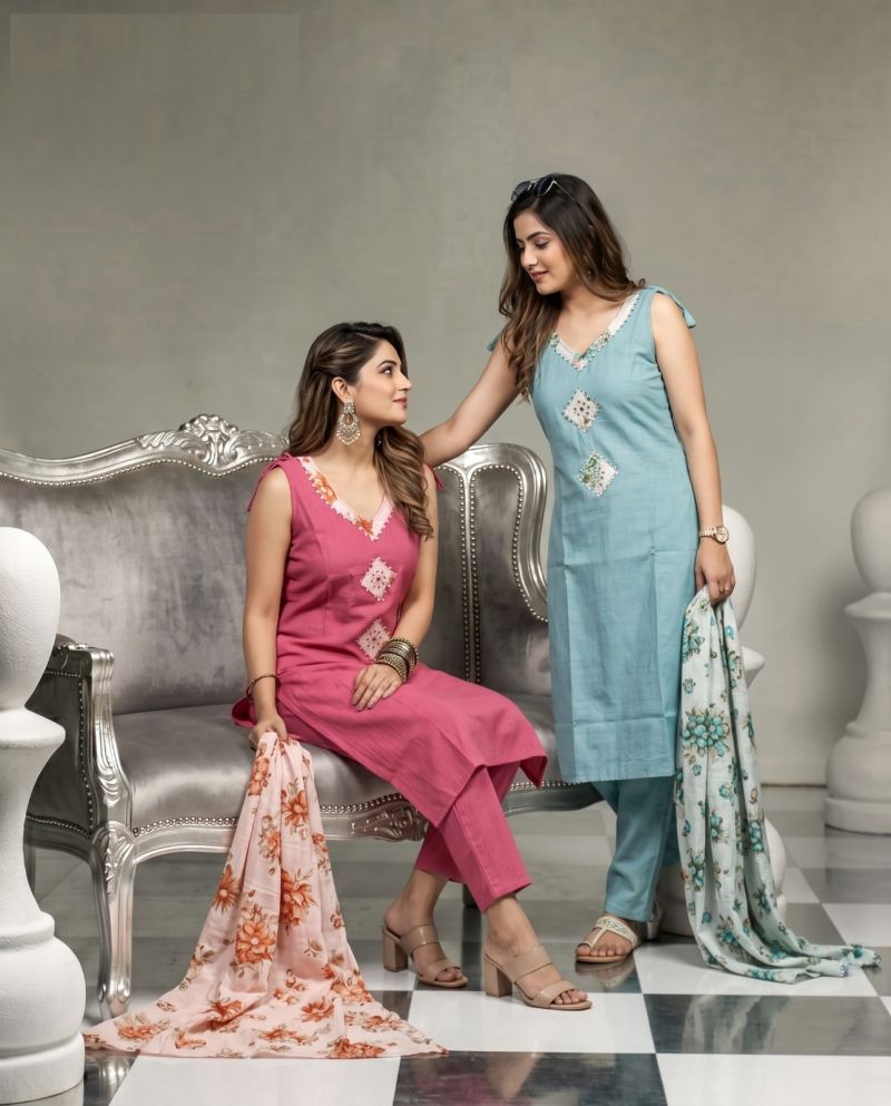 Naisha K 1235 Vatican Manual Work Fancy Kurti With Bottom Dupatta Catalog — Wholesale Kurtis, Vardan Ethnic wholesale from Surat — Photo 9