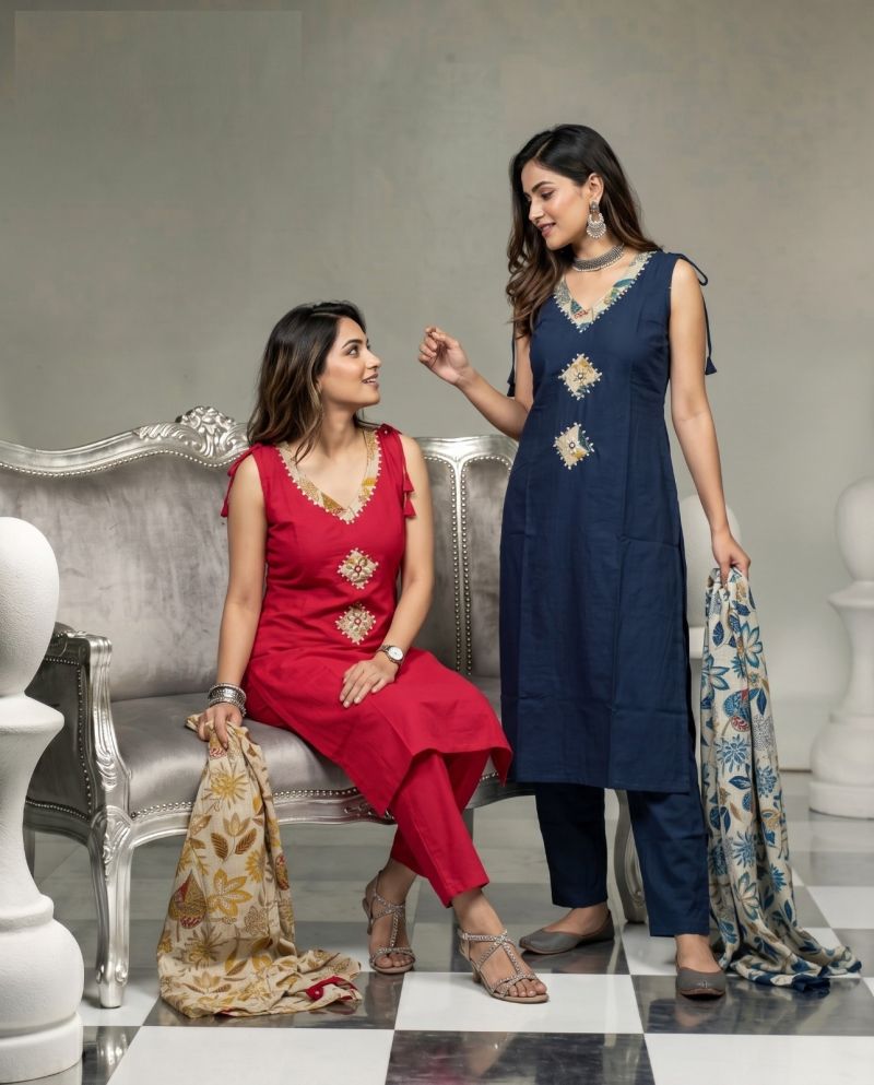 Naisha K 1235 Vatican Manual Work Fancy Kurti With Bottom Dupatta Catalog — Wholesale Kurtis, Vardan Ethnic wholesale from Surat — Photo 10