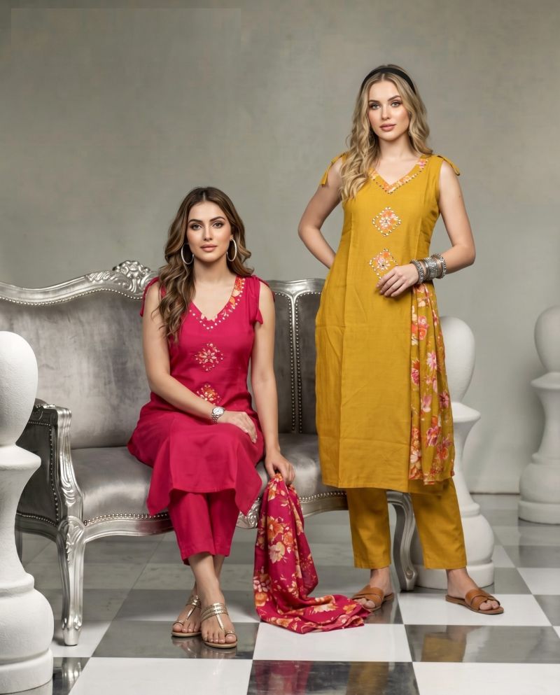 Naisha K 1235 Vatican Manual Work Fancy Kurti With Bottom Dupatta Catalog — Wholesale Kurtis, Vardan Ethnic wholesale from Surat — Photo 11