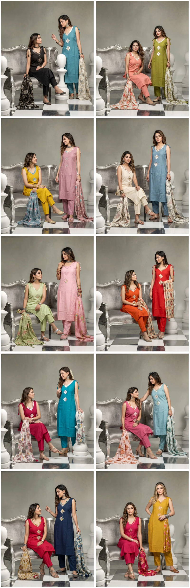 Naisha K 1235 Vatican Manual Work Fancy Kurti With Bottom Dupatta Catalog — Wholesale Kurtis, Vardan Ethnic wholesale from Surat — Photo 2
