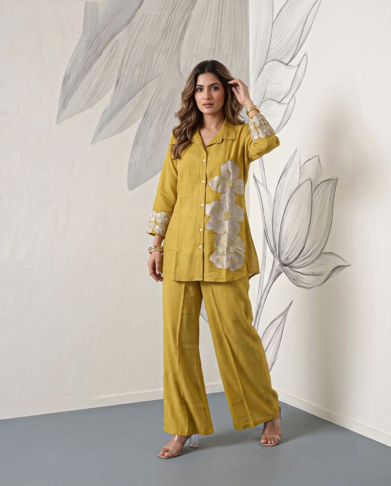 Naisha K 1236 Mul Chanderi Hand Embroidered Co Ord Set Catalog — Wholesale Kurtis, Naisha wholesale from Surat — Photo 6