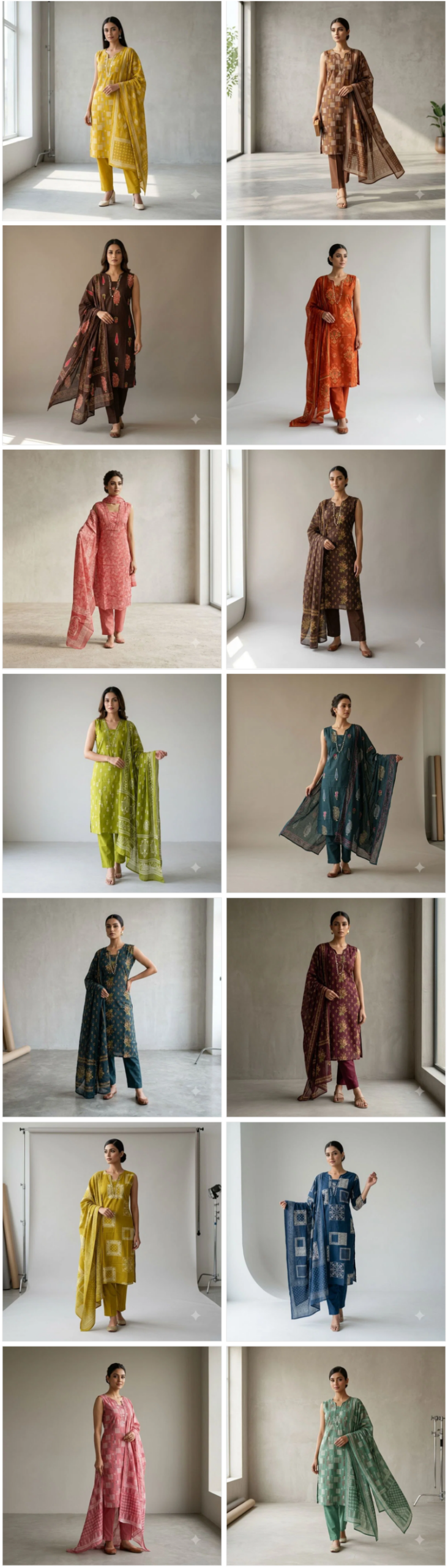Naisha K 1244 Cambric Cotton Neck Work Kurti With Bottom Dupatta Set — Wholesale Kurtis, Naisha wholesale from Surat — view 28