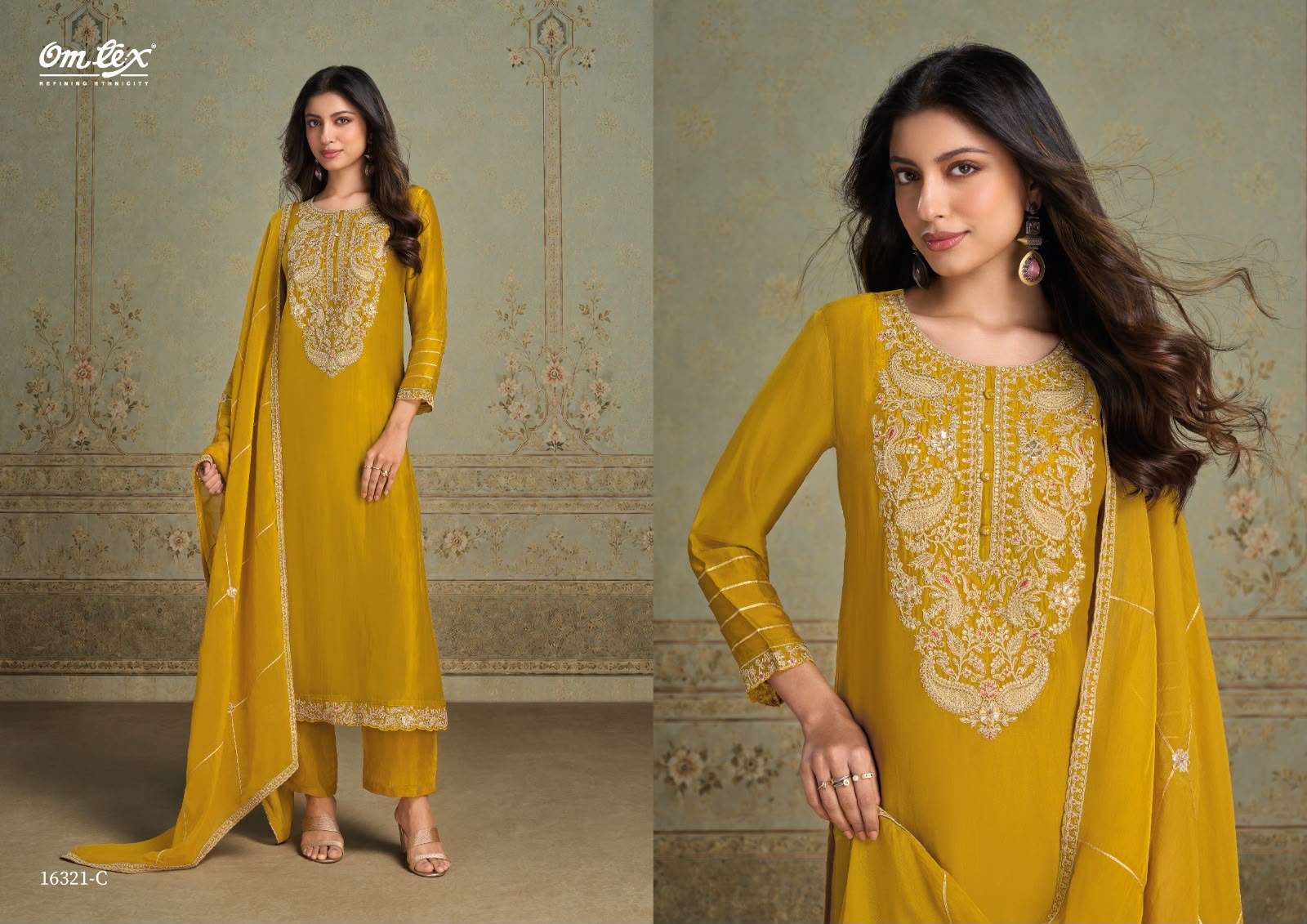 Omtex Liliana Silk Embroidery Designer Work Suit — Wholesale Dress Material, Omtex wholesale from Surat — Photo 2