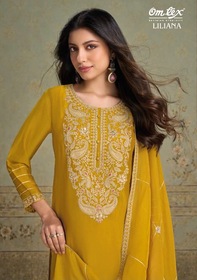 Omtex Liliana Silk Embroidery Designer Work Suit