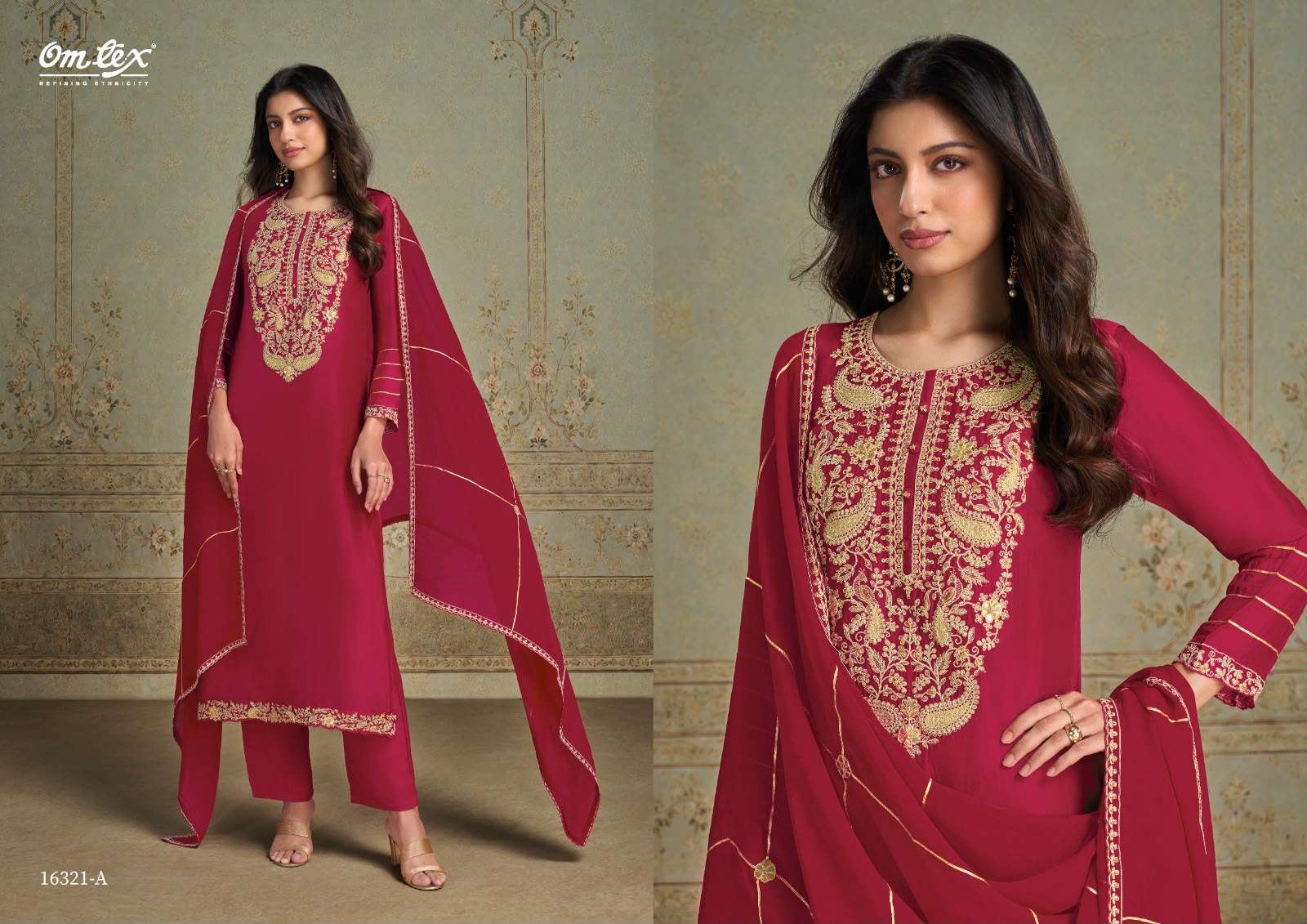Omtex Liliana Silk Embroidery Designer Work Suit — Wholesale Dress Material, Omtex wholesale from Surat — Photo 5