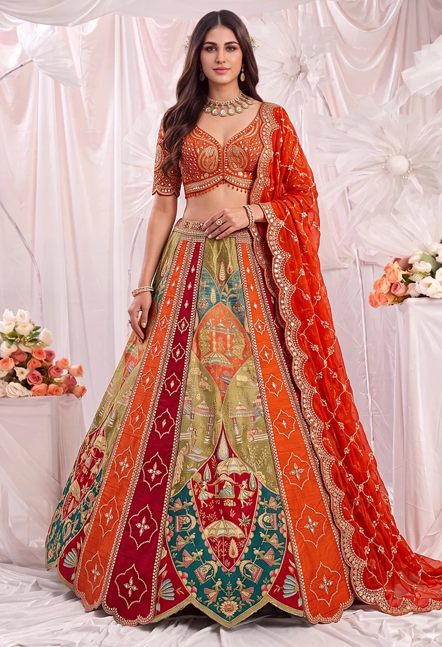 Purple Creation 3067 A Silk Lehenga Choli with Satin Dupatta Set — Singles, Vardan Ethnic wholesale from Surat — Photo 2