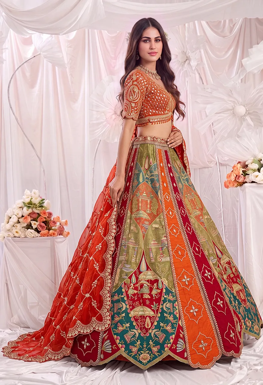 Purple Creation 3067 A Silk Lehenga Choli with Satin Dupatta Set — Singles, Vardan Ethnic wholesale from Surat — Photo 3