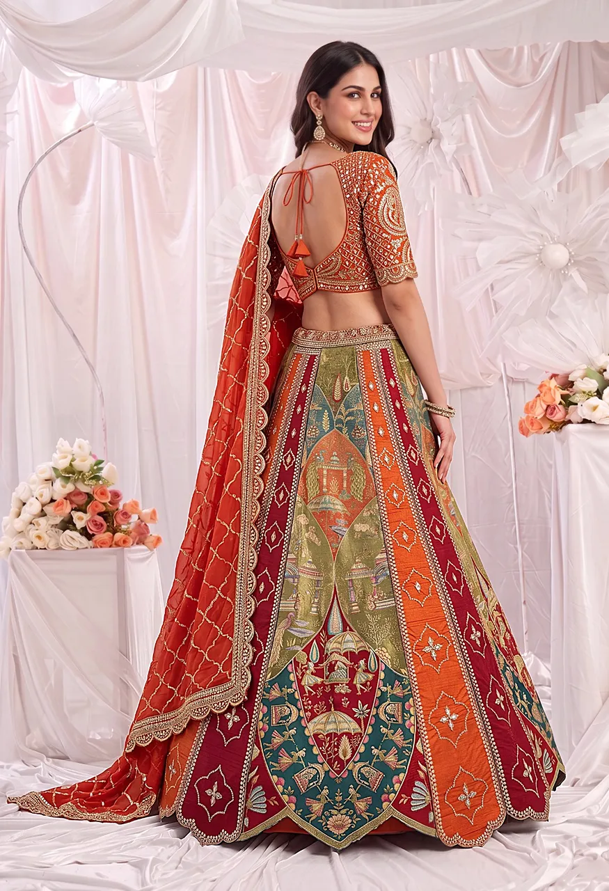 Purple Creation 3067 A Silk Lehenga Choli with Satin Dupatta Set — Singles, Vardan Ethnic wholesale from Surat — Photo 4