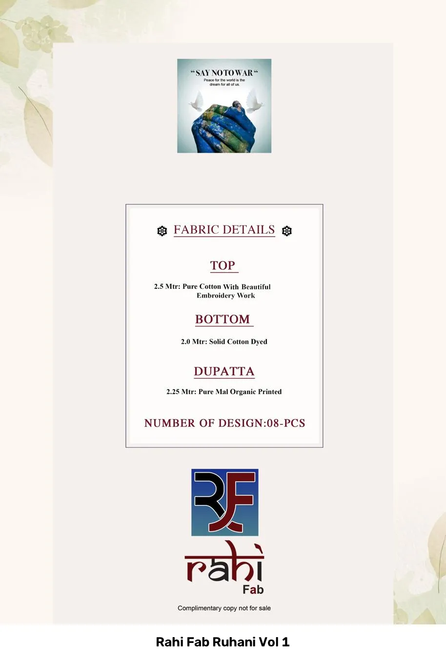 Rahi Fab Ruhani Vol 1 — Wholesale Dress Material, Rahi Fab wholesale from Surat — Photo 12