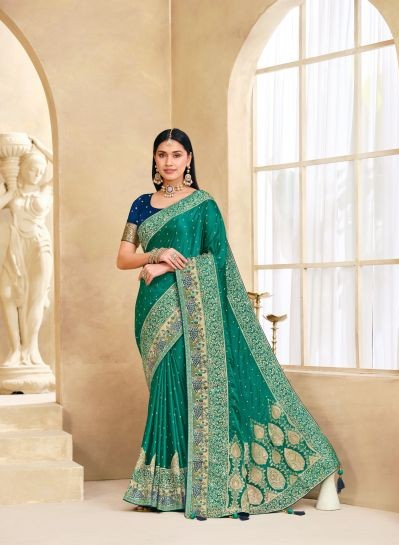 Rajguru Aastha Satin Jacquard Woven Work Saree Catalog