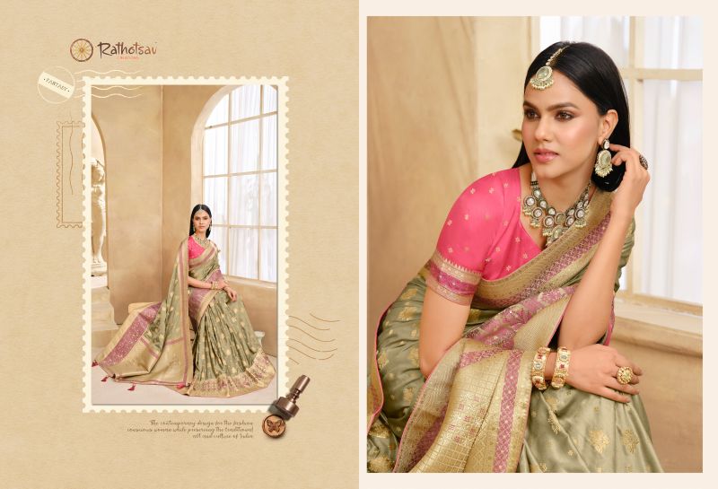 Rajguru Aastha Satin Jacquard Woven Work Saree Catalog — Saree, Rajguru wholesale from Surat — Photo 7