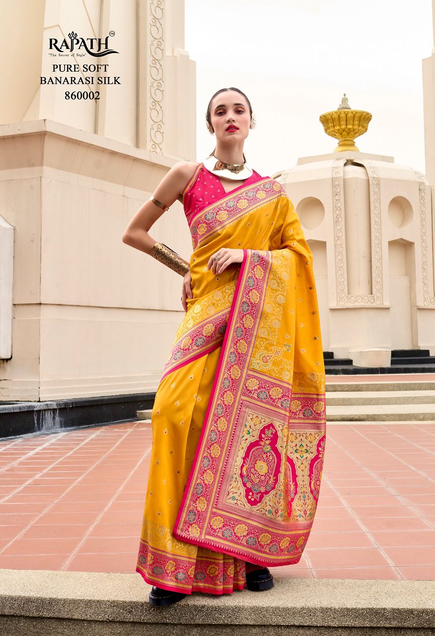 RajPath Fabrics Soundarya Silk Pure Soft Banarasi Silk Saree — Singles, Vardan Ethnic wholesale from Surat — Photo 3