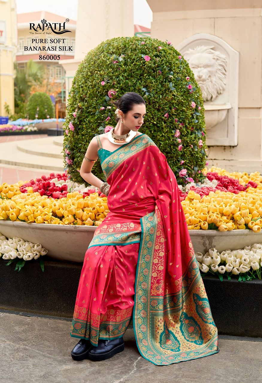 RajPath Fabrics Soundarya Silk Pure Soft Banarasi Silk Saree — Singles, Vardan Ethnic wholesale from Surat — Photo 7