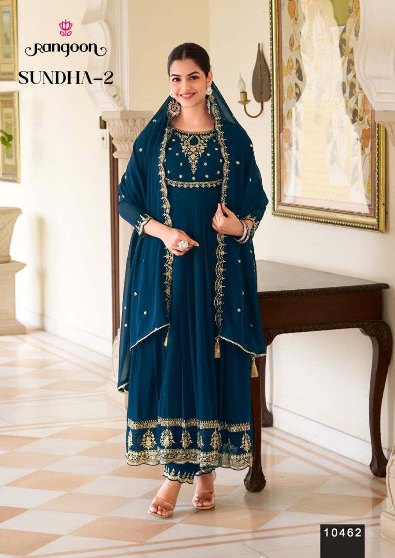 Rangoon Sundha Vol 2 Geoegette Khatli Mirror Work Salwar Kameez Catalog