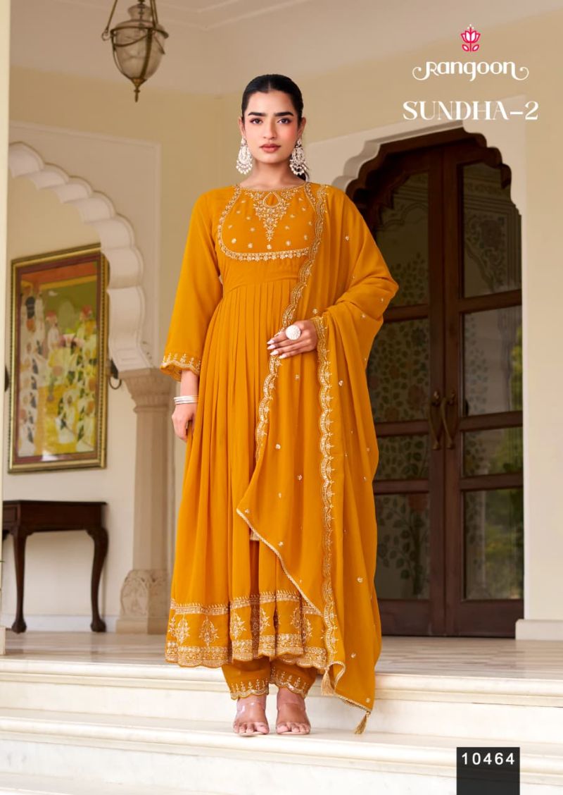 Rangoon Sundha Vol 2 Geoegette Khatli Mirror Work Salwar Kameez Catalog — Wholesale Kurtis, Kessi wholesale from Surat — Photo 4