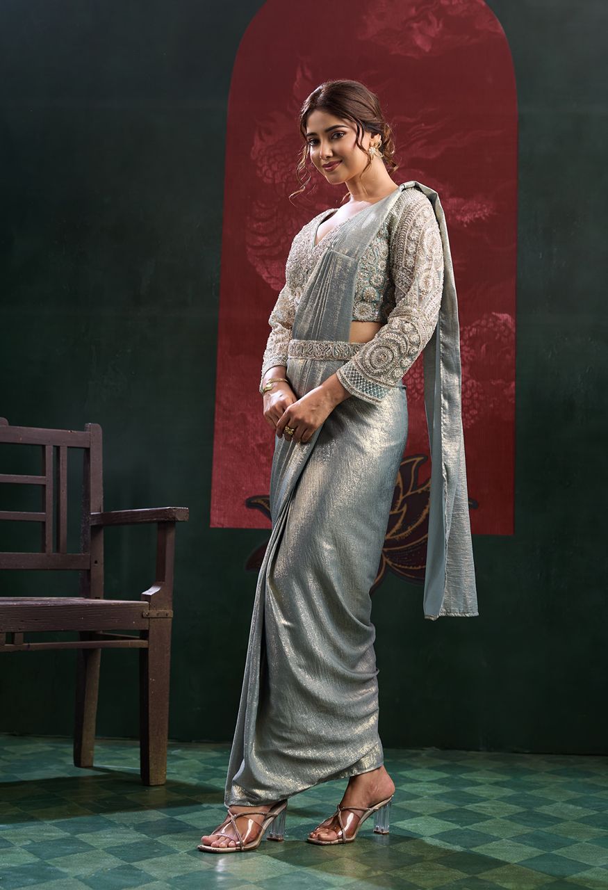 Ready to Wear Saree Design 102449 — Singles, AMOHA wholesale from Surat — Photo 5