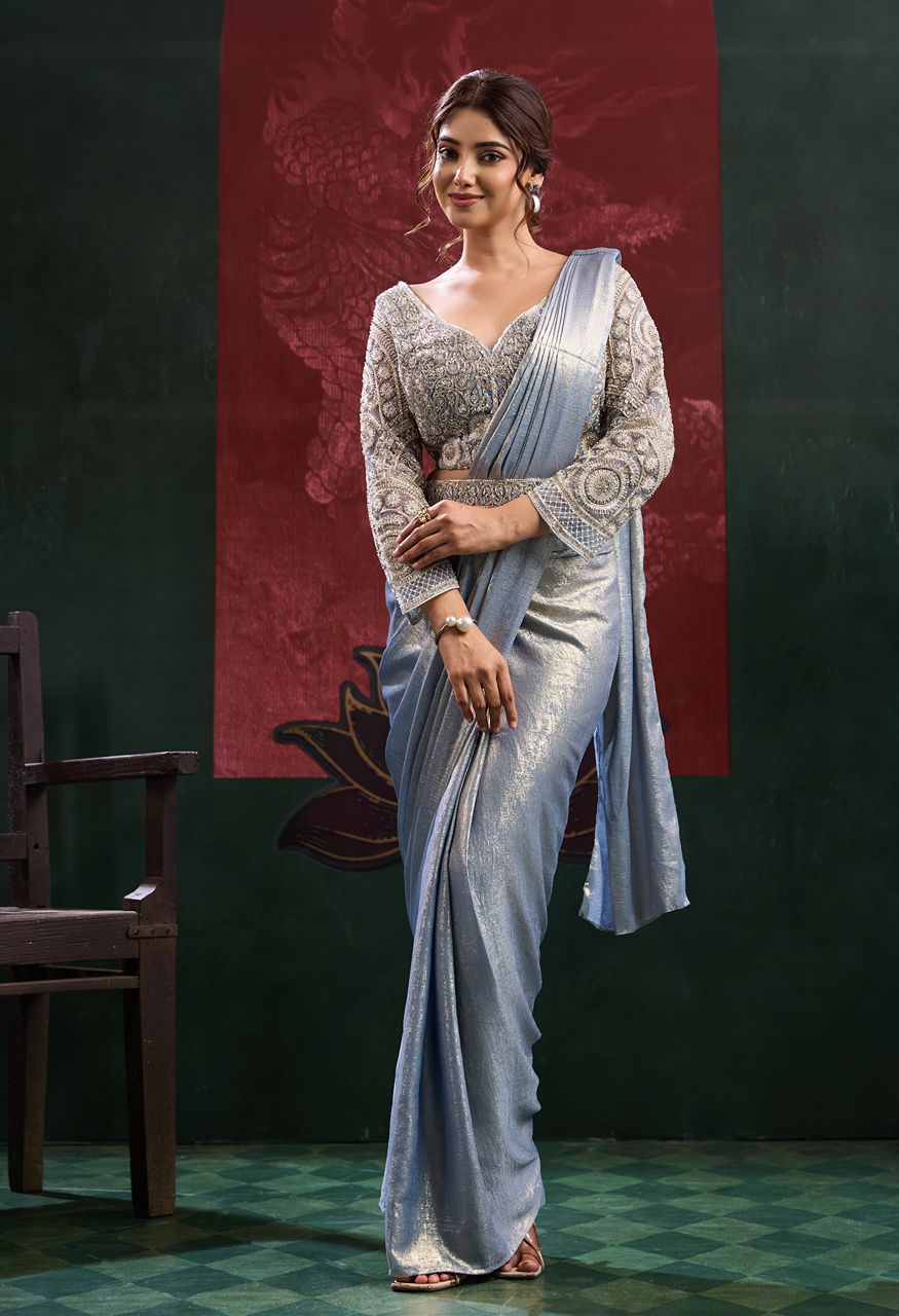 Ready to Wear Saree Design 102449 — Singles, AMOHA wholesale from Surat — Photo 7