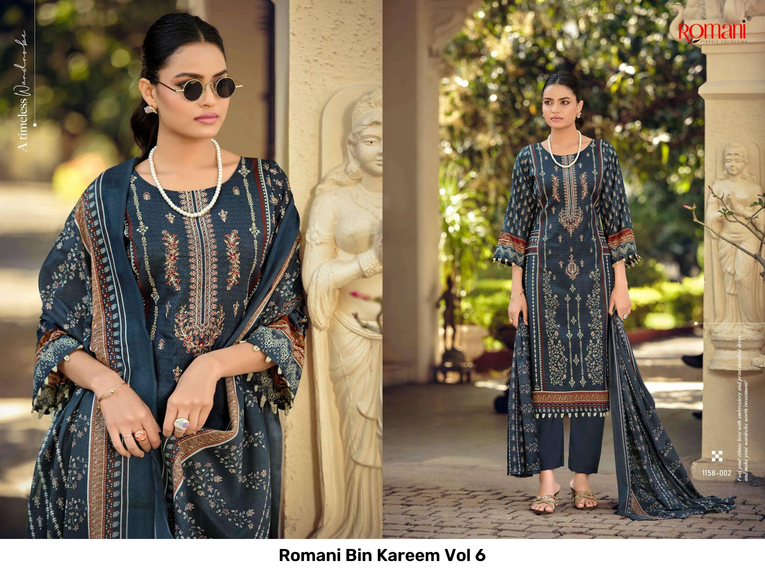 Romani Bin Kareem Vol 6 — Unstitched Suits, Romani wholesale from Surat — Photo 2