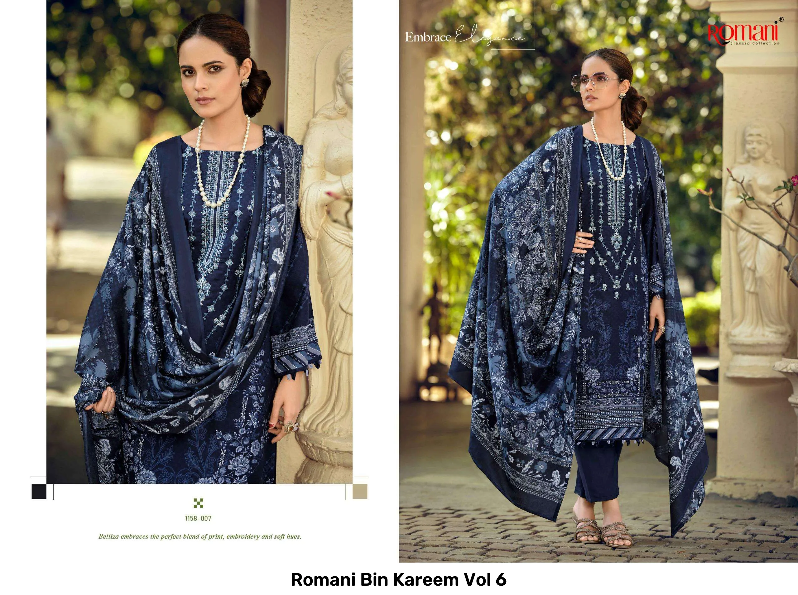 Romani Bin Kareem Vol 6 — Unstitched Suits, Romani wholesale from Surat — Photo 8
