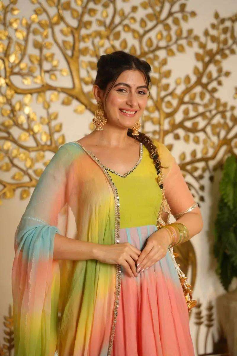 RTC 6069 Fox Georgette Multi Color Designer Anarkali Gown Set — Wholesale Readymade Suit, Vardan Ethnic wholesale from Surat — Photo 8