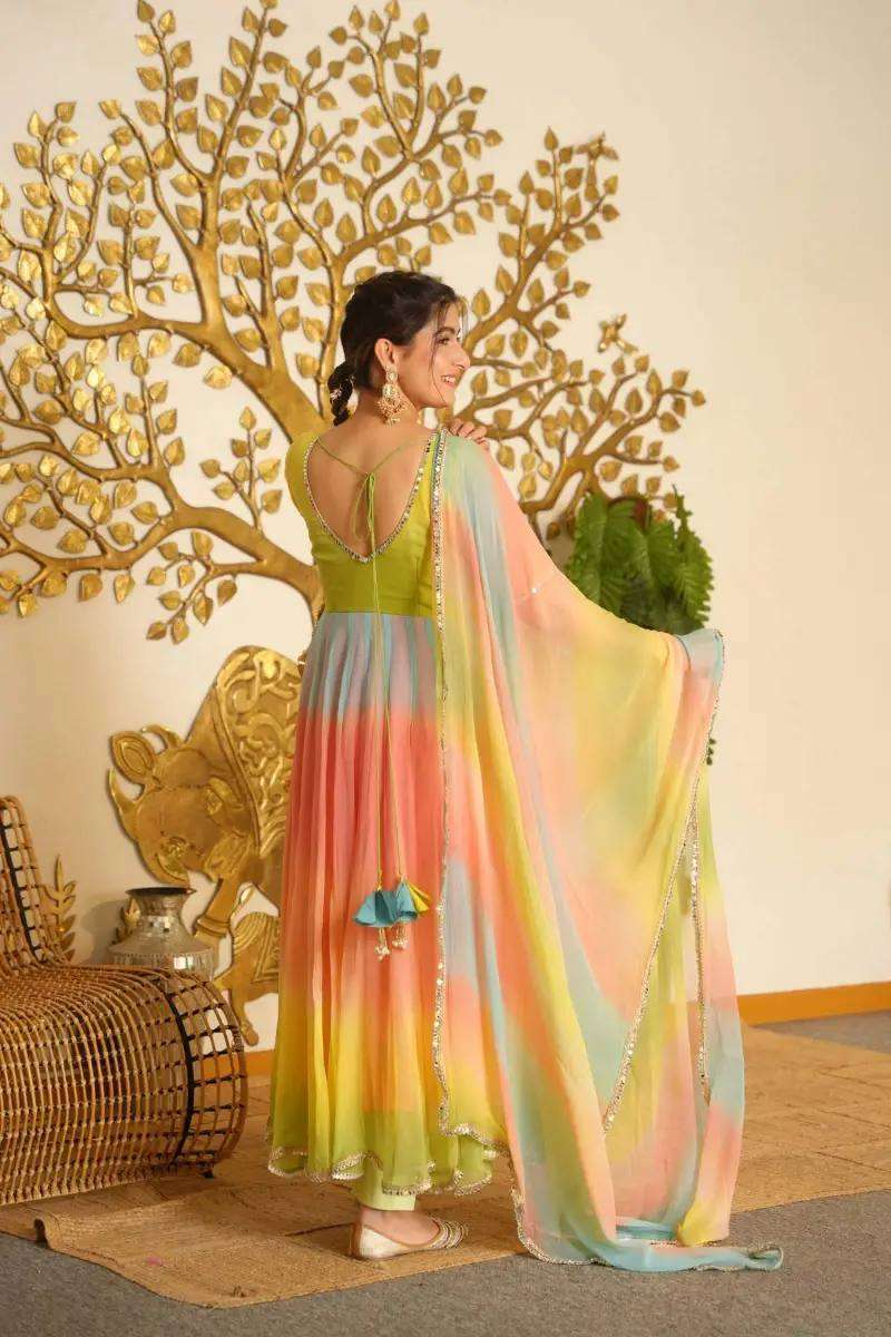 RTC 6069 Fox Georgette Multi Color Designer Anarkali Gown Set — Wholesale Readymade Suit, Vardan Ethnic wholesale from Surat — Photo 7