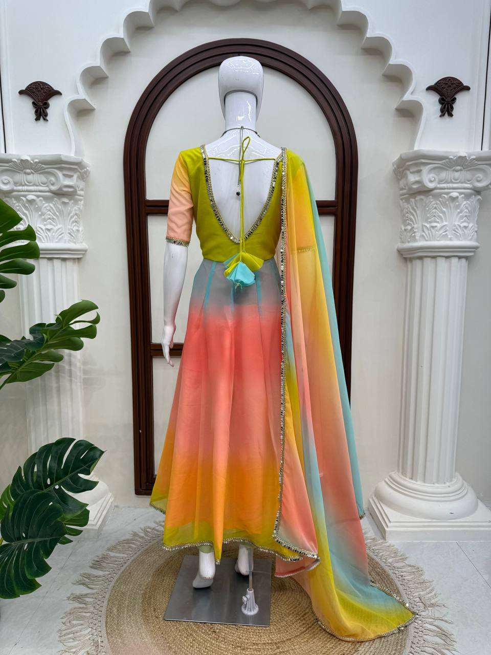 RTC 6069 Fox Georgette Multi Color Designer Anarkali Gown Set — Wholesale Readymade Suit, Vardan Ethnic wholesale from Surat — Photo 4
