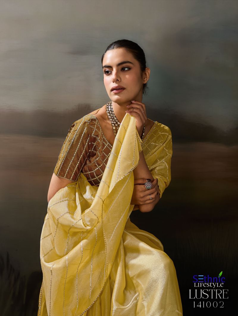 Sethnic Lustre Chic Moss Chiffon Zari Sequence Embroidered Saree Catalog — Wholesale Sarees, Sethnic Lifestyle wholesale from Surat — Photo 2
