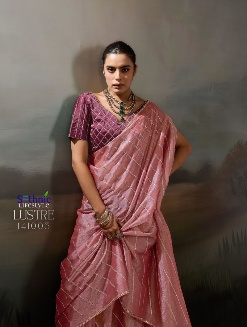 Sethnic Lustre Chic Moss Chiffon Zari Sequence Embroidered Saree Catalog — Wholesale Sarees, Sethnic Lifestyle wholesale from Surat — Photo 7