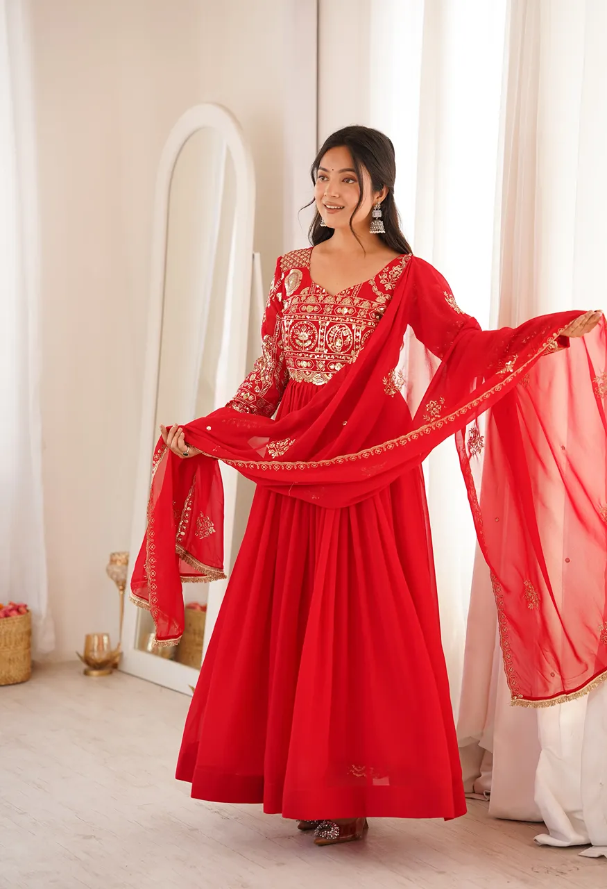 SGF 70 Blooming Georgette Sequin Embroidered Ready to Wear Suit — Wholesale Kurtis, Vardan Ethnic wholesale from Surat — Photo 8
