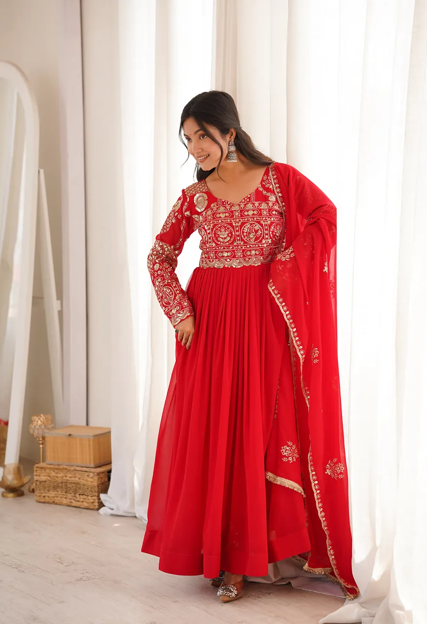 SGF 70 Blooming Georgette Sequin Embroidered Ready to Wear Suit — Wholesale Kurtis, Vardan Ethnic wholesale from Surat — Photo 3
