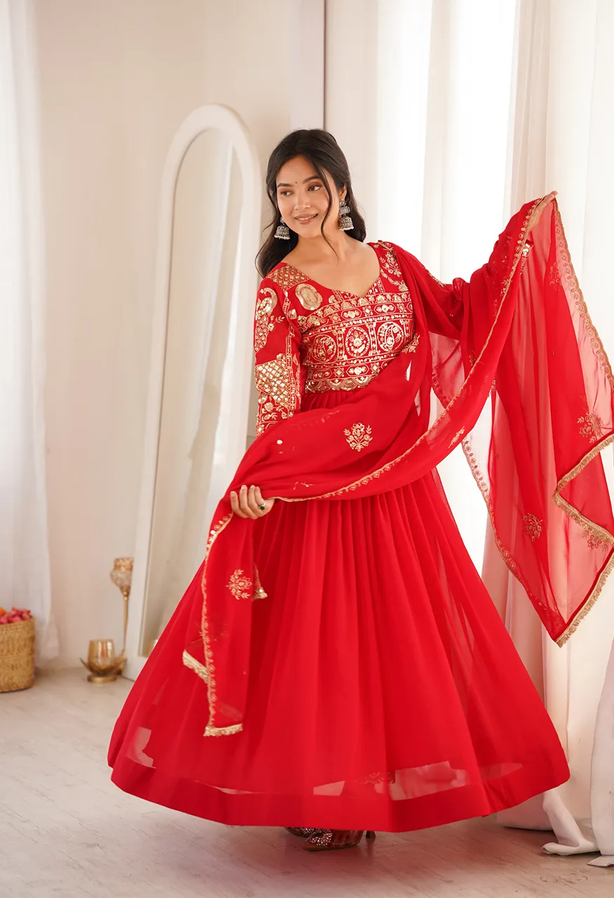SGF 70 Blooming Georgette Sequin Embroidered Ready to Wear Suit — Wholesale Kurtis, Vardan Ethnic wholesale from Surat — Photo 6