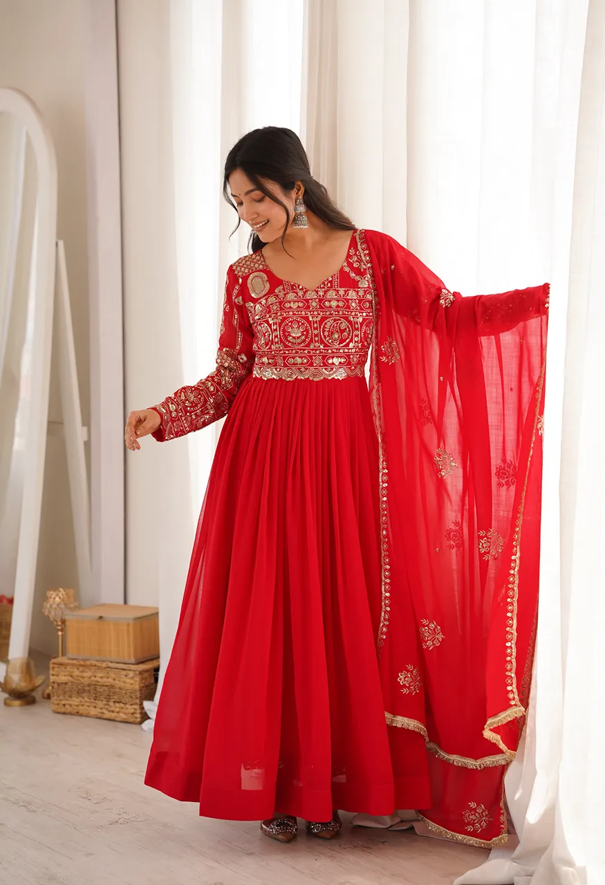 SGF 70 Blooming Georgette Sequin Embroidered Ready to Wear Suit — Wholesale Kurtis, Vardan Ethnic wholesale from Surat — Photo 7