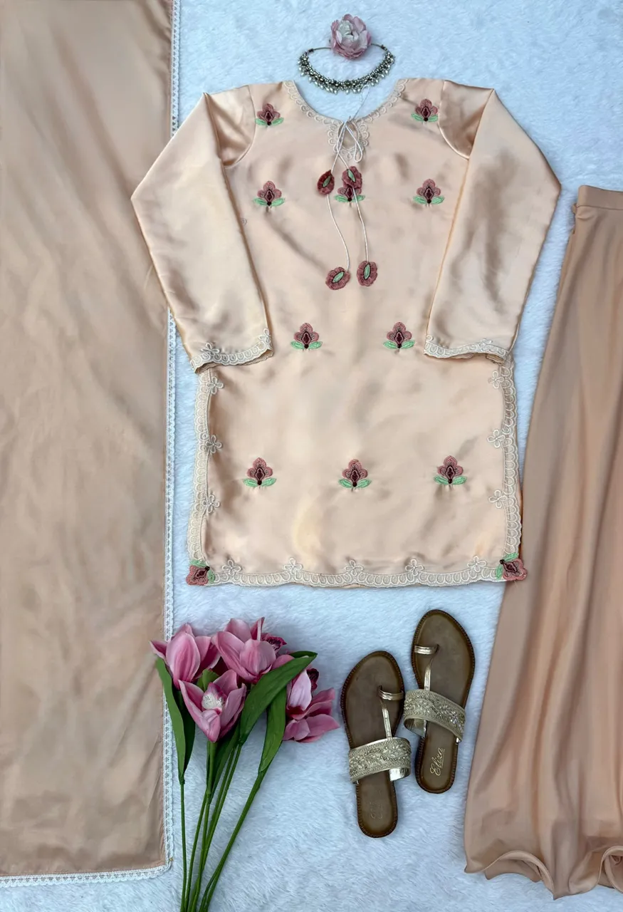 6080 Japan Satin Thread Work Ready-to-Wear Suit Set — Wholesale Kurtis, Vardan Ethnic wholesale from Surat — view 6
