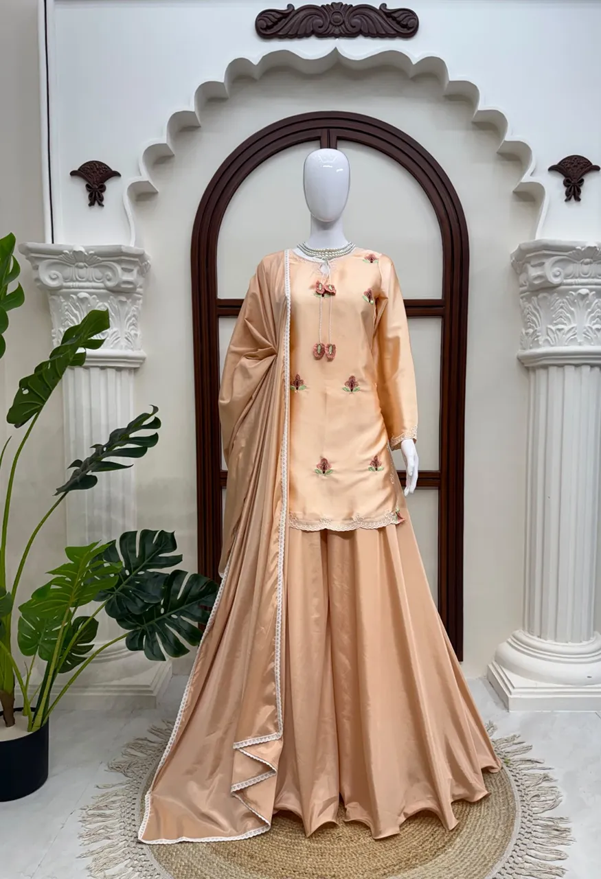 6080 Japan Satin Thread Work Ready-to-Wear Suit Set — Wholesale Kurtis, Vardan Ethnic wholesale from Surat — view 5