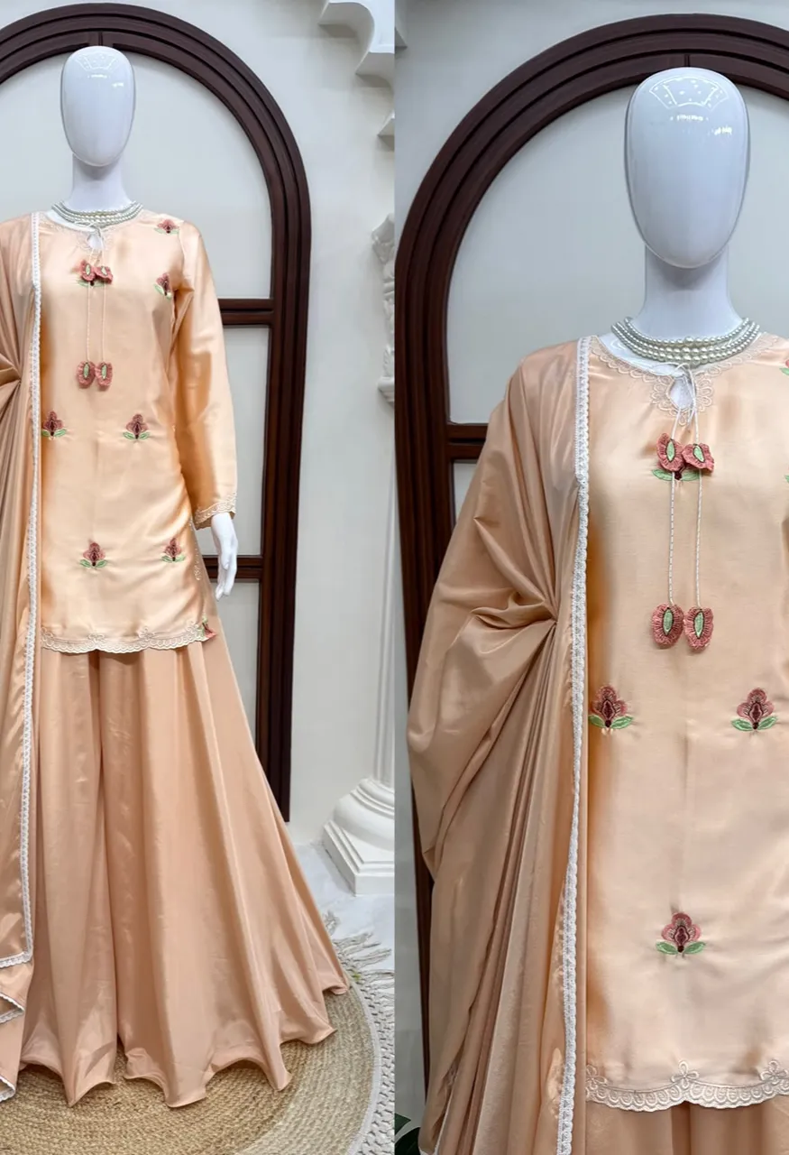6080 Japan Satin Thread Work Ready-to-Wear Suit Set — Wholesale Kurtis, Vardan Ethnic wholesale from Surat — view 8