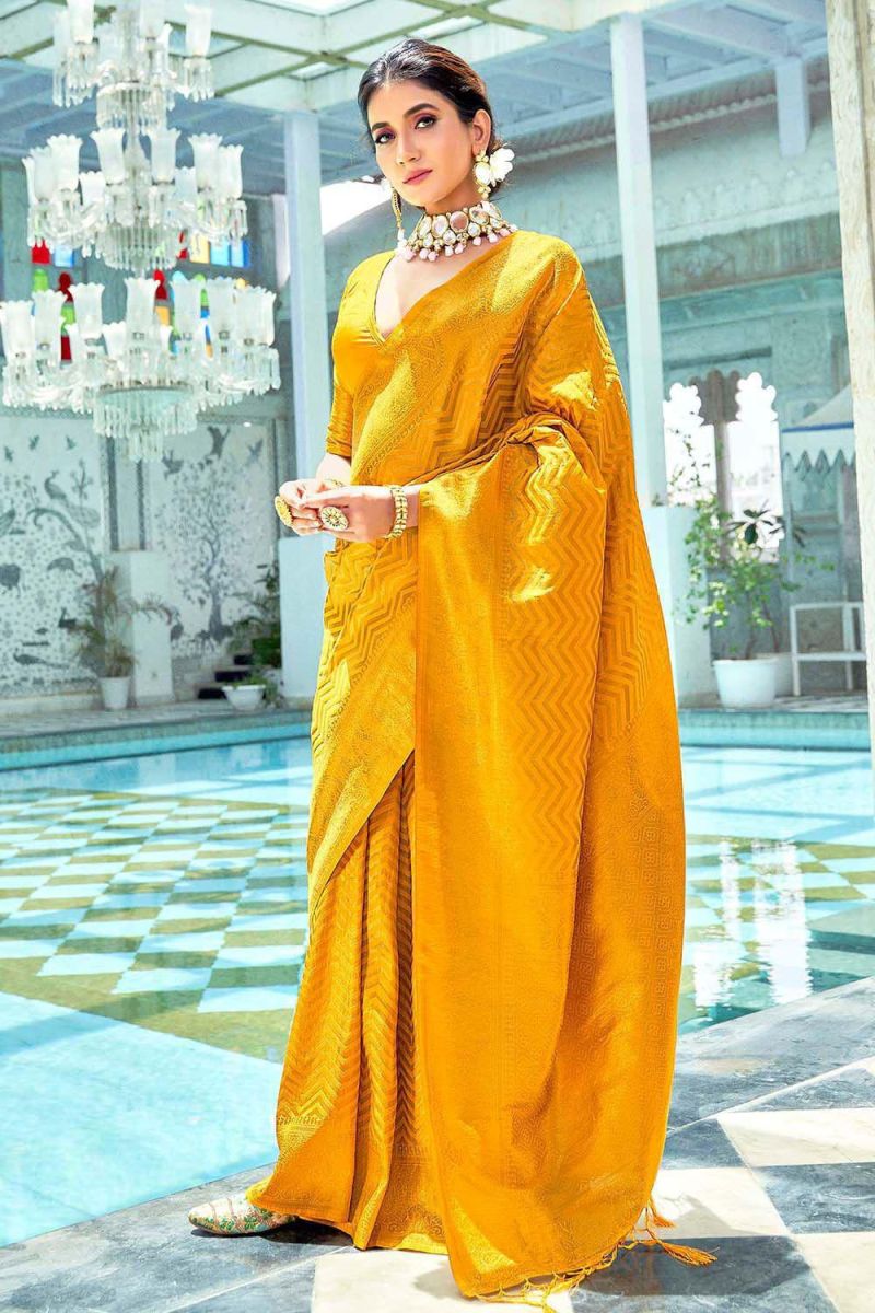 Soft Silk 3096 Lichi Silk Jacquard Work Zahlar Saree Catalog