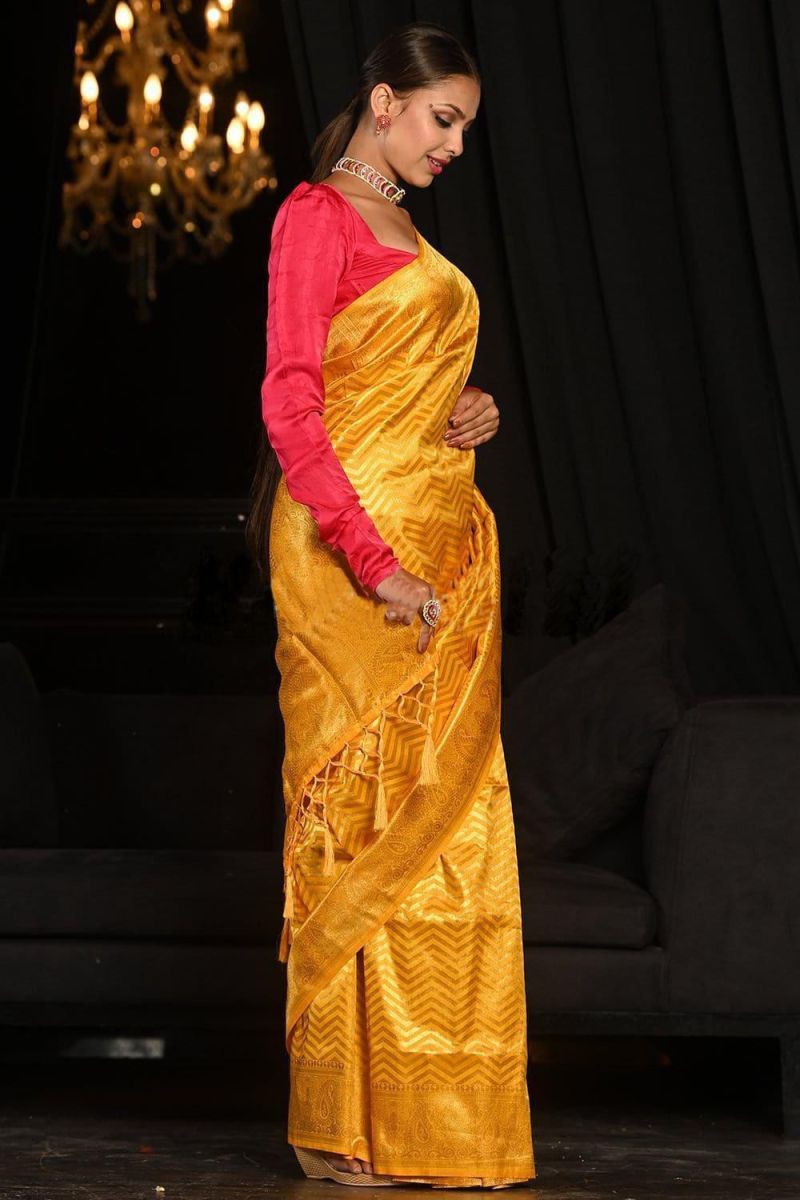 Soft Silk 3096 Lichi Silk Jacquard Work Zahlar Saree Catalog — Wholesale Sarees, Vardan Ethnic wholesale from Surat — Photo 3