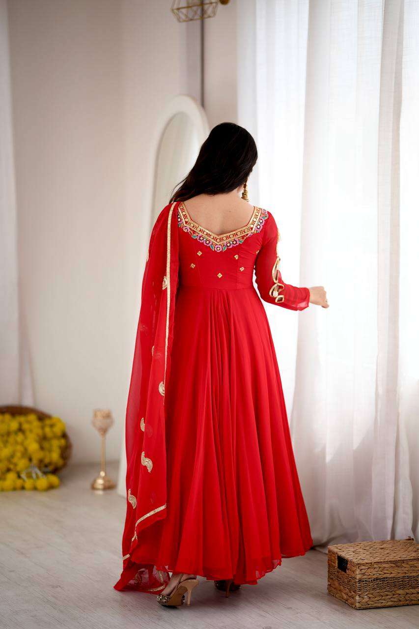 SRK 5363 Georgette Sequence Embroidery Work Party Wear Gown Suit — Wholesale Readymade Suit, Vardan Ethnic wholesale from Surat — view 7