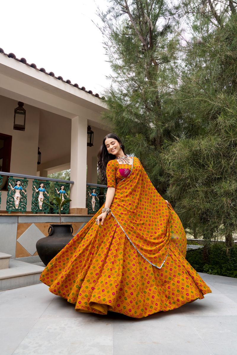 Taraa L 1743 Georgette Bandhej Printed Navratri Lehenga Choli — Wholesale Lehenga wholesale from Surat — Photo 2