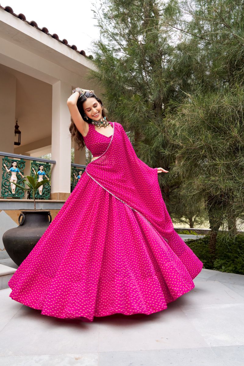 Taraa L 1743 Georgette Bandhej Printed Navratri Lehenga Choli — Wholesale Lehenga wholesale from Surat — Photo 7