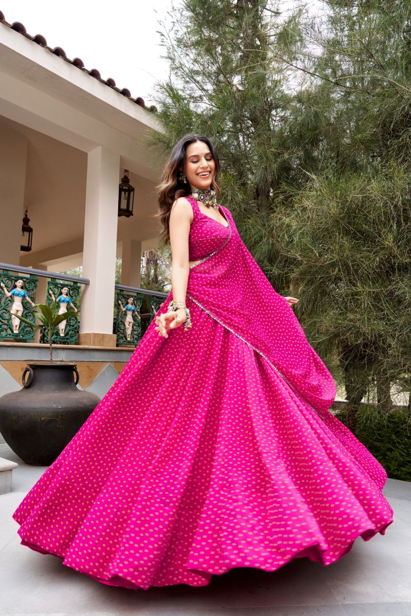 Taraa L 1743 Georgette Bandhej Printed Navratri Lehenga Choli — Wholesale Lehenga wholesale from Surat — Photo 8