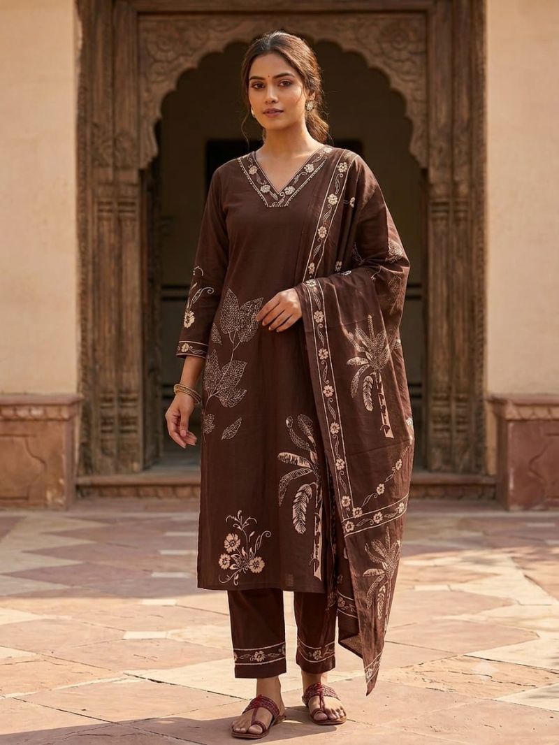 Tlc Vol 138 Cotton Jaipuri Print Fancy Kurti With Bottom Dupatta Set — Wholesale Kurtis, Vardan Ethnic wholesale from Surat — Photo 9