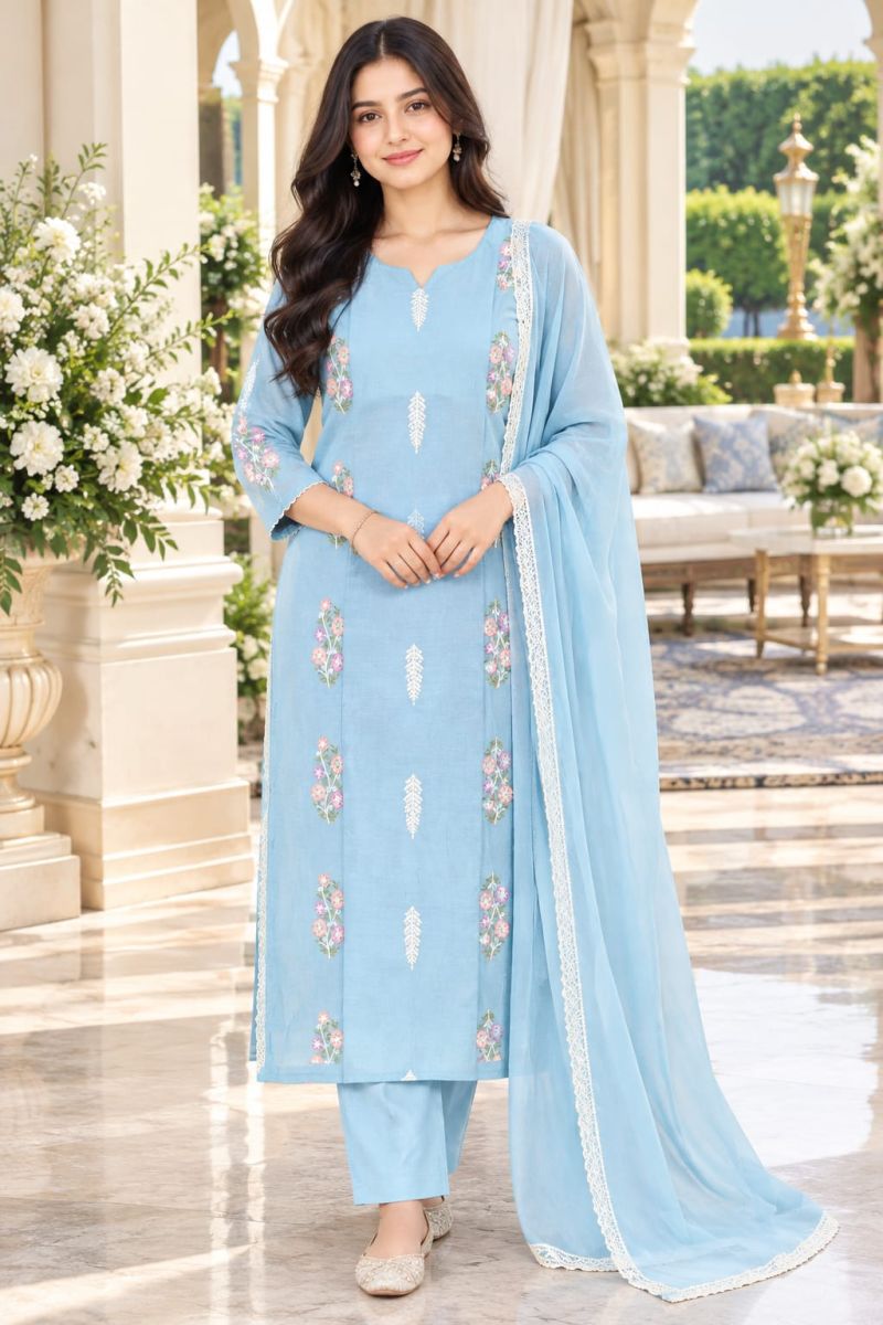 Tlc Vol 172 Mal Chanderi Embroidered Designer Kurti With Bottom Dupatta Catalog — Wholesale Kurtis, Vardan Ethnic wholesale from Surat — view 2