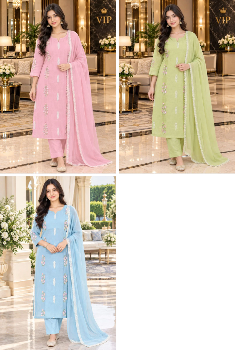 Tlc Vol 172 Mal Chanderi Embroidered Designer Kurti With Bottom Dupatta Catalog — Wholesale Kurtis, Vardan Ethnic wholesale from Surat — view 4