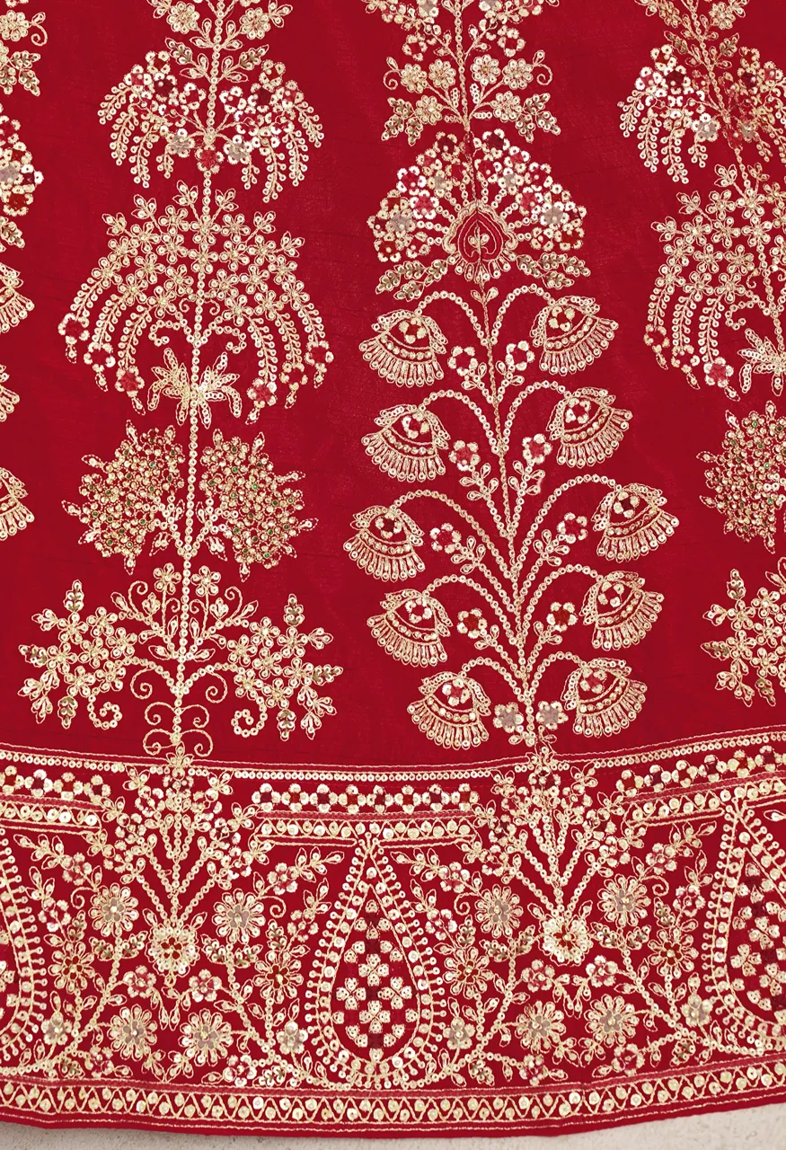 Classic Silk Bridal Lehenga with Floral Zari & Sequins Embroidery — Wholesale Lehenga, Vardan Ethnic wholesale from Surat — Photo 10